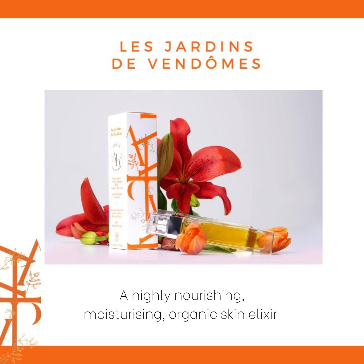 Argan Blossom - Organic Moroccan Argan Oil - Luxury Nourishing & Soothing Organic Face Oil - LES JARDINS DE VENDÔME - Vegan Skincare And Hair Oil (50ml)