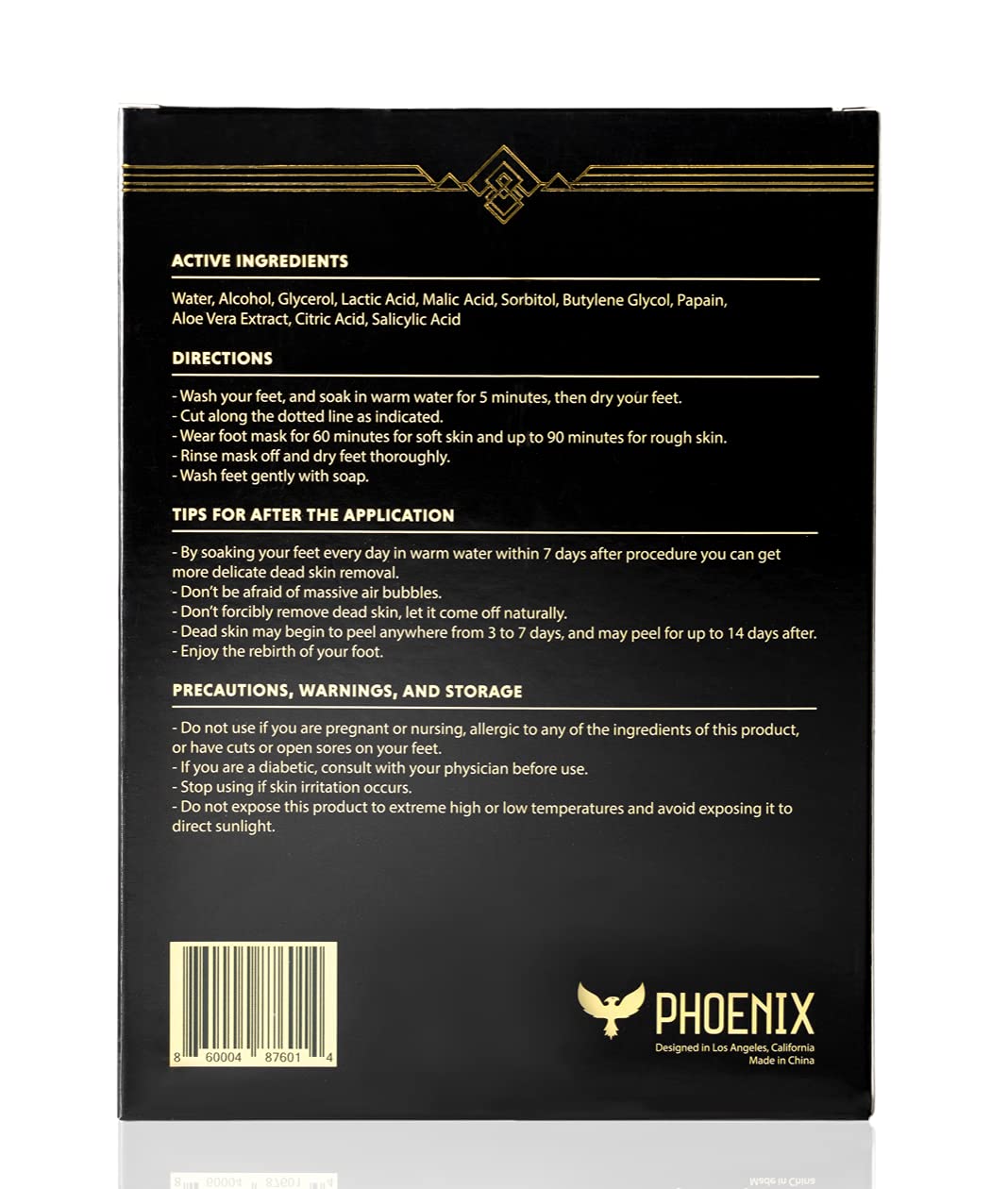 Phoenix Foot Peel for Men - Large - Extra Strength - 2 Pack - Callus Remover - Unscented - Paraben free