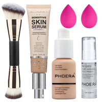 Hilareco PHOERA Tinted Moisturizer Foundation Serum, 4-in-1 Hydrating, Primer, & Foundation, Hydrate skin Serum, PHOERA Foundation Makeup Full Coverage (103+N02/Warm Peach+ Nude)