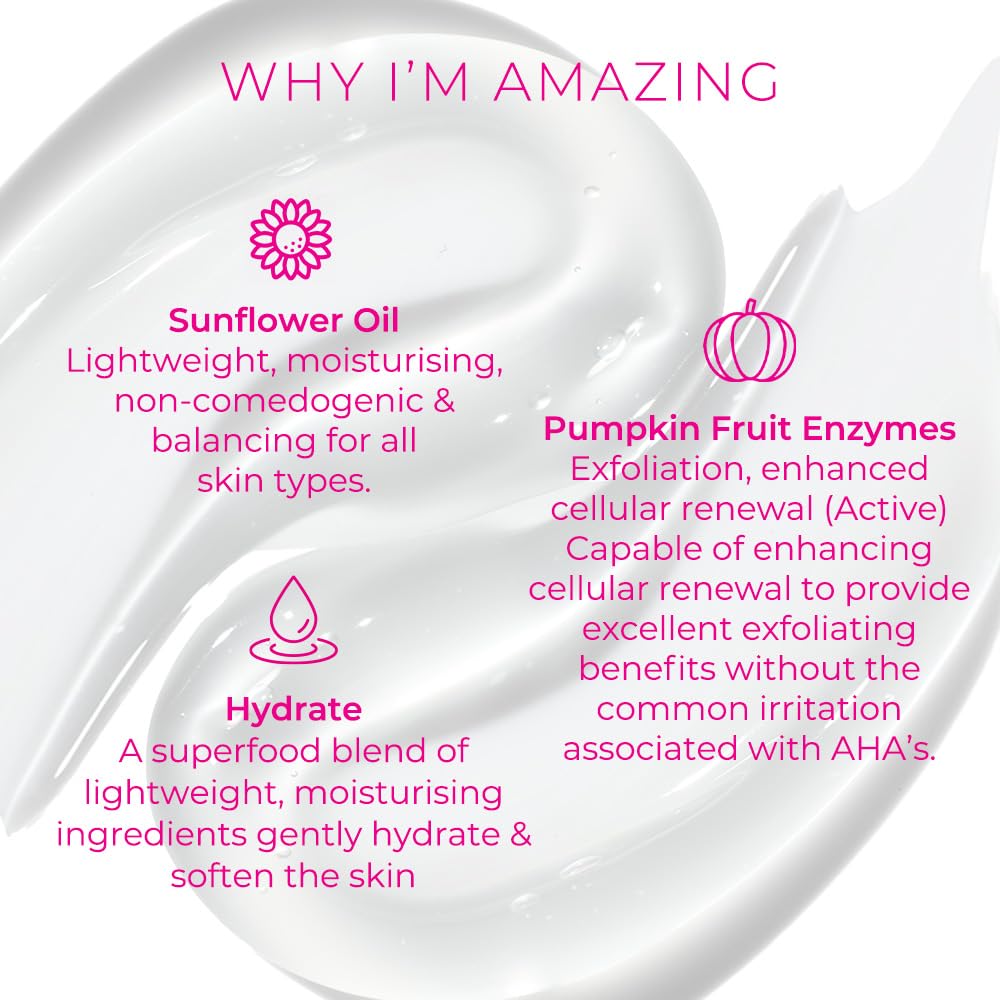 Ella & Jo Brighten & Glow Hydrating Exfoliating Cleanser - Gentle Daily Face Exfoliator with Pumpkin Enzyme, Vitamin A, E, and Omega 6 for a Brighter, Glowing, Hydrated, and Smoother Appearance