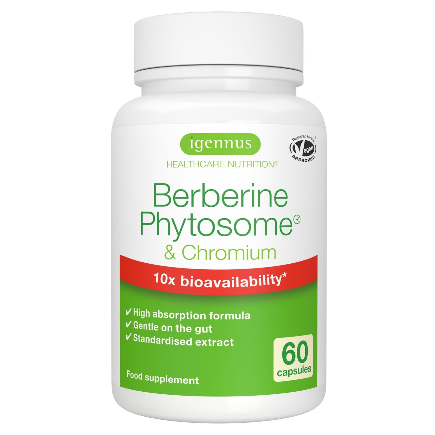 Igennus Healthcare Nutrition Igennus Advanced Berberine Phytosome 550mg & Chromium, 60 Capsules