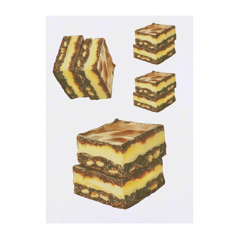 Azeeda 4 x 'Nanaimo Bars' Temporary Tattoos - Water Resistant, Skin-Safe, Non-Toxic Transfers, Mixed Sizes (TO00084028)