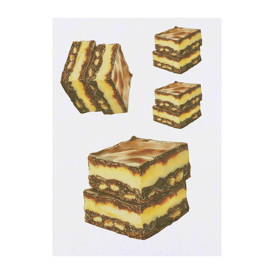 Azeeda 4 x 'Nanaimo Bars' Temporary Tattoos - Water Resistant, Skin-Safe, Non-Toxic Transfers, Mixed Sizes (TO00084028)