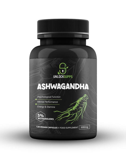 UNLOCKSUPPS UnlockSupps Ashwagandha 500mg - 120 Capsules | Relieve Stress & Boost Stamina | Ashwagandha Capsules with Pure Withania somnifera Root | No Preservatives, Gluten-Free