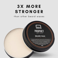 Prophet and Tools | Level 3 Strong Hold Wax for Beard & Hair - Great to Shape, Style and Control - Holds for up to 24hrs and Easily Washes Out - Moustache Styling Stick Included