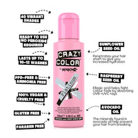 Crazy Color Metallic Platinum Semi-Permanent Hair Dye. Highly Pigmented Purple Toner Conditioning & Oil Nourishing Vegan Formula | No Bleach or Ammonia | 100ml