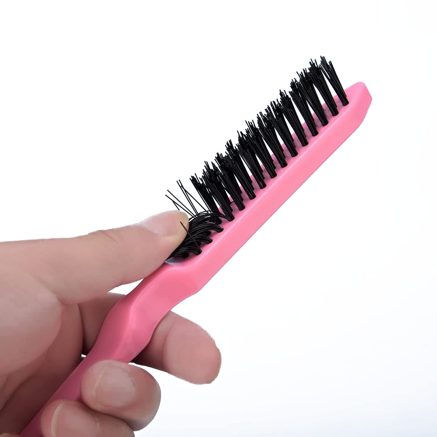 IRYNA 1 Pack Back Combing Brush Slick Back Hair Brush Three Row Nylon Teasing Brushes Backcomber Brush Smoothing Hair Brush for Home Beauty Salon