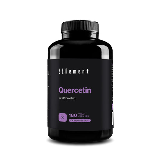 Quercetin, with Bromelain, 180 Vegan Capsules | Anti-ageing, Healthy Ageing, Antioxidant | 100% Natural Ingredients, Vegan, Additives Free | Zenement
