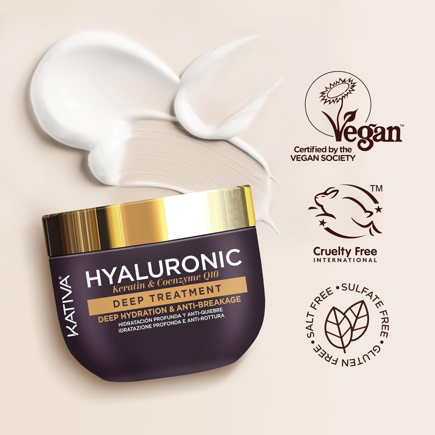 KATIVA Hyaluronic Keratin and coenzyme Q10 deep Treatment, 300 ml
