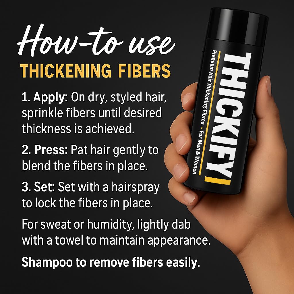 THICKIFY Hair Fibres for Thinning Undetectable & Natural - 28g Bottle - Completely Conceals Loss Instantly - Thickener Topper Fine Women Men (Light Blonde), Number Of Items: 1