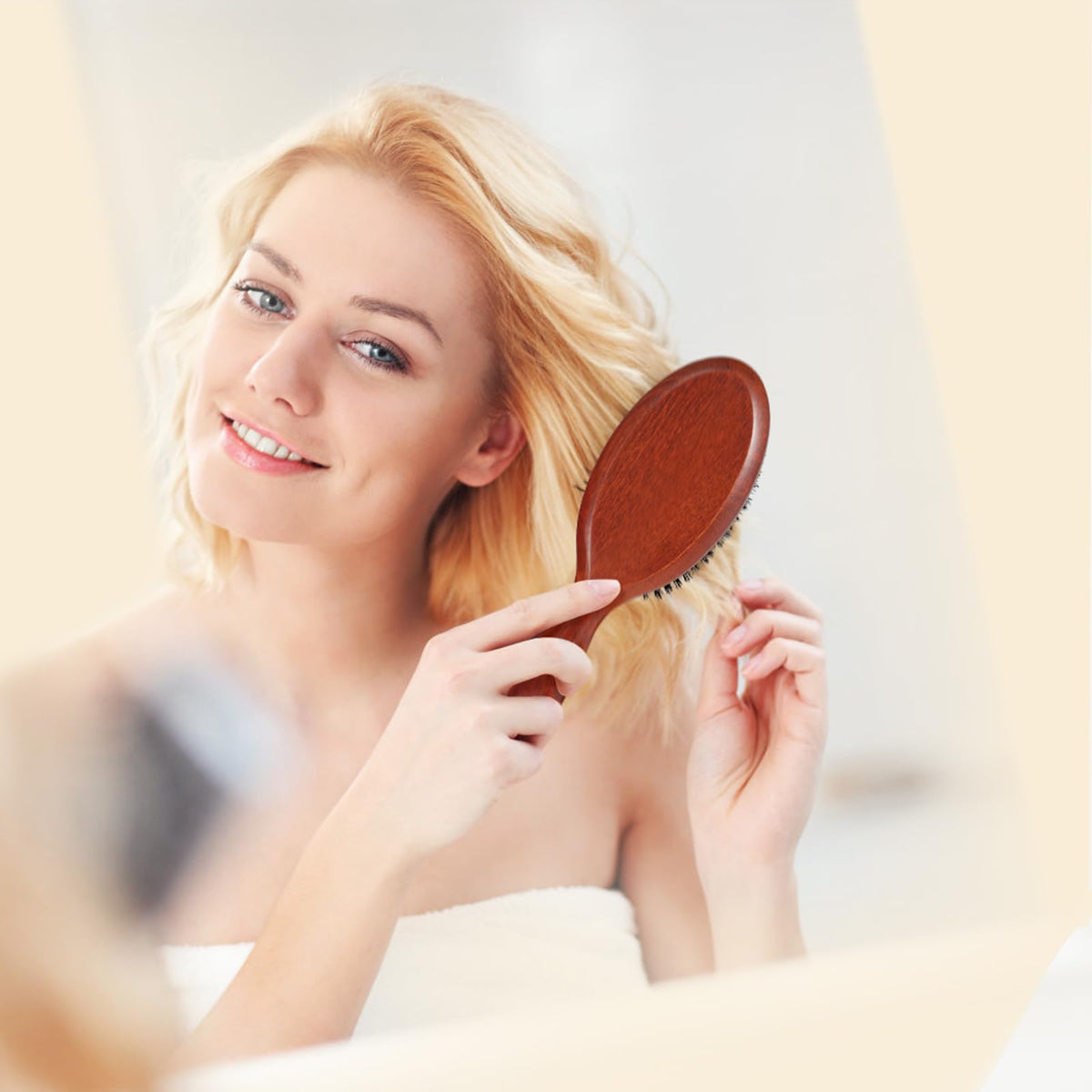 BESTOOL Hair Brush, 100% Pure Boar Bristle Hair Brush for Women Men Children, Natural Bristles for Thin and Fine Hair, Slick Back Hair Brush, Restore Shine and Texture