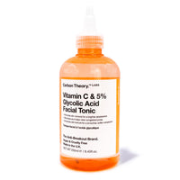 Carbon Theory Vitamin C and 5% Glycolic Acid Face Toner for Tired Dull Looking Skin, Minimises and Clears Congested Pores and Helps Improve Skin Texture and Tone 250ml