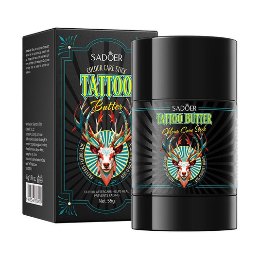 VRAIKO SADOER Tattoo Aftercare Tattoo Butter Balm - Color Enhancement Revitalizing Old Tattoos & Moisturizing New Tattoos - Portable Tattoo Care Stick, 1.94oz