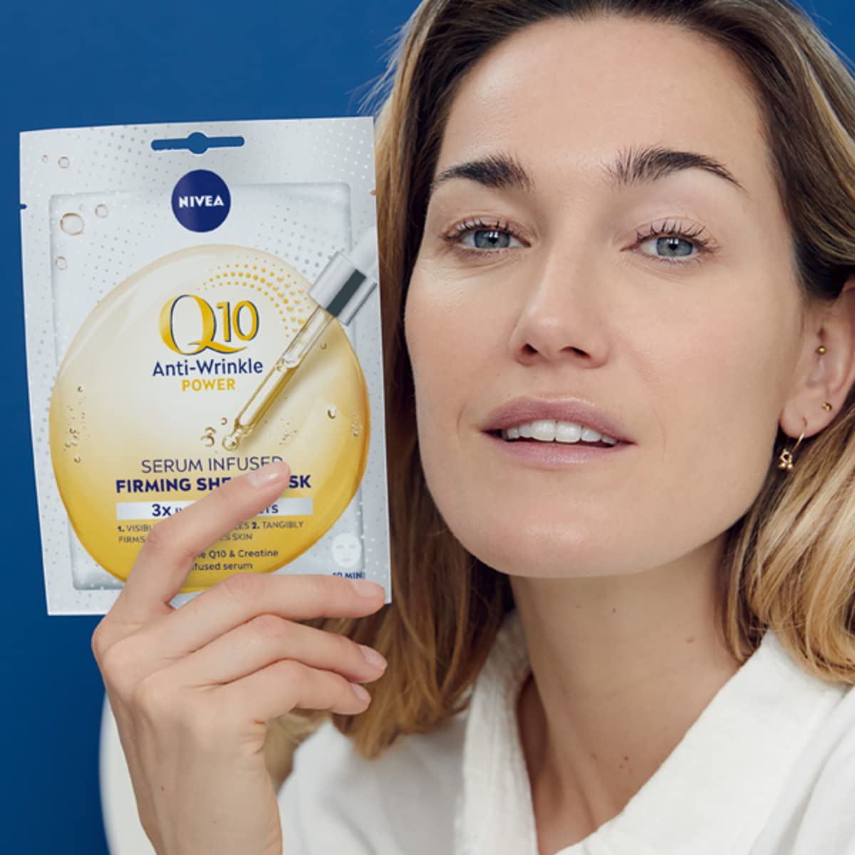 Nivea NIVEA Q10 Power Anti-Wrinkle + Firming Sheet Mask (5 Piece), Anti Ageing Moisturiser Mask, Face Mask Sheet with Coenzyme Q10, 10 Minute Anti Wrinkle Cream Mask