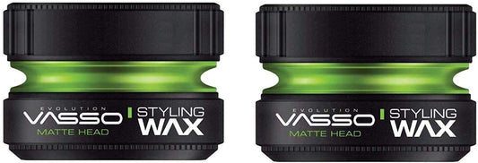 Vasso Matte Head Hair styling Wax Mattelook 2 PCS OFFER, GREEN, 300 millilitre, 150