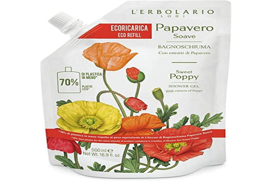 L'Erbolario Richpap Foam Bath Papavero Soave 500 ML 70% Of Plastic IN Less
