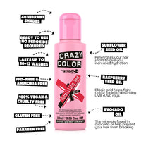 Crazy Color Vibrant Vermillion Red Semi-Permanent Trio Hair Dye. Highly Pigmented Scarlet Red Conditioning & Oil Nourishing Vegan Formula | No Bleach or Ammonia | 300ml