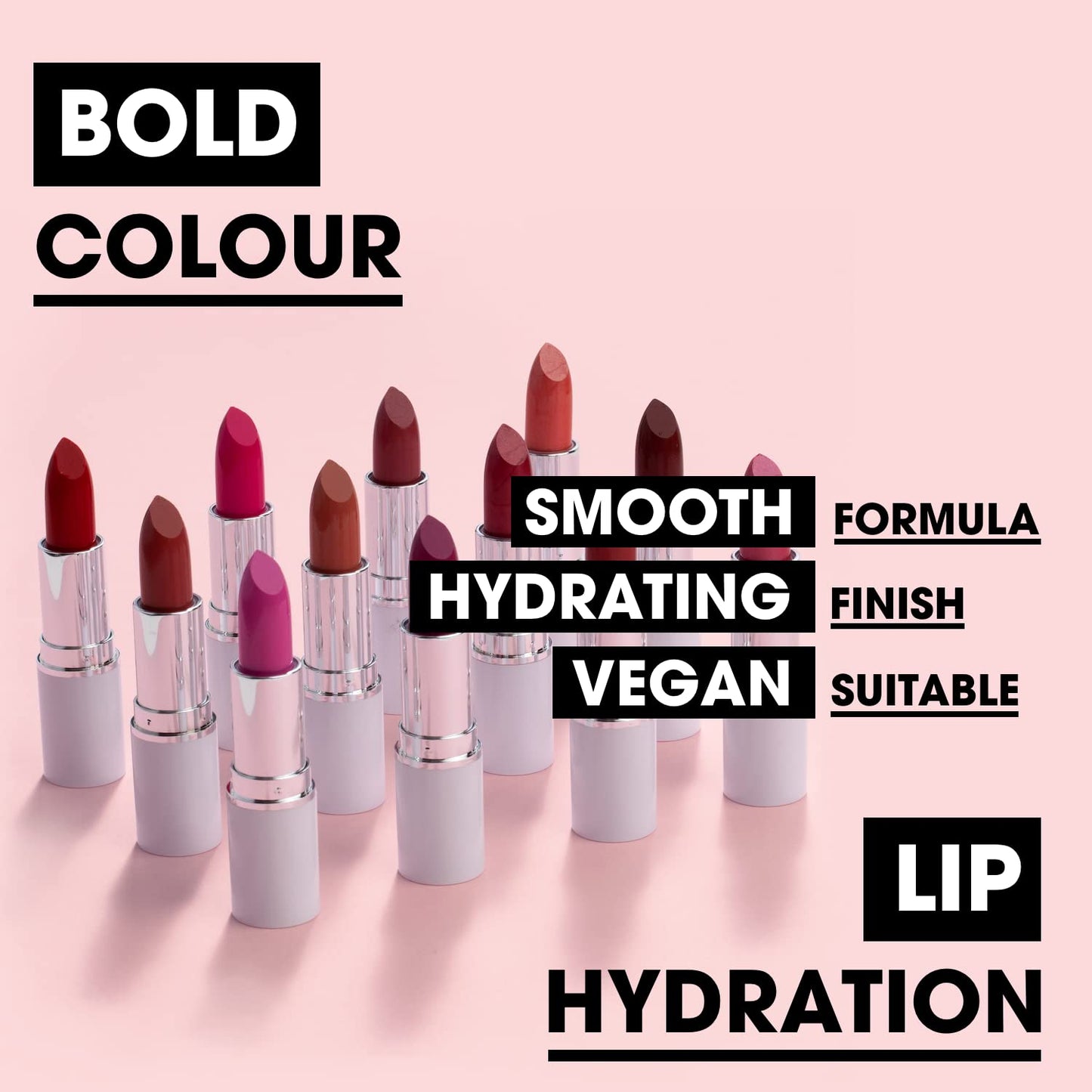 Collection Cosmetics Lasting Bold Colour, Hydrating Lipstick, Infused with Nutrients, 3.5g, China Rose