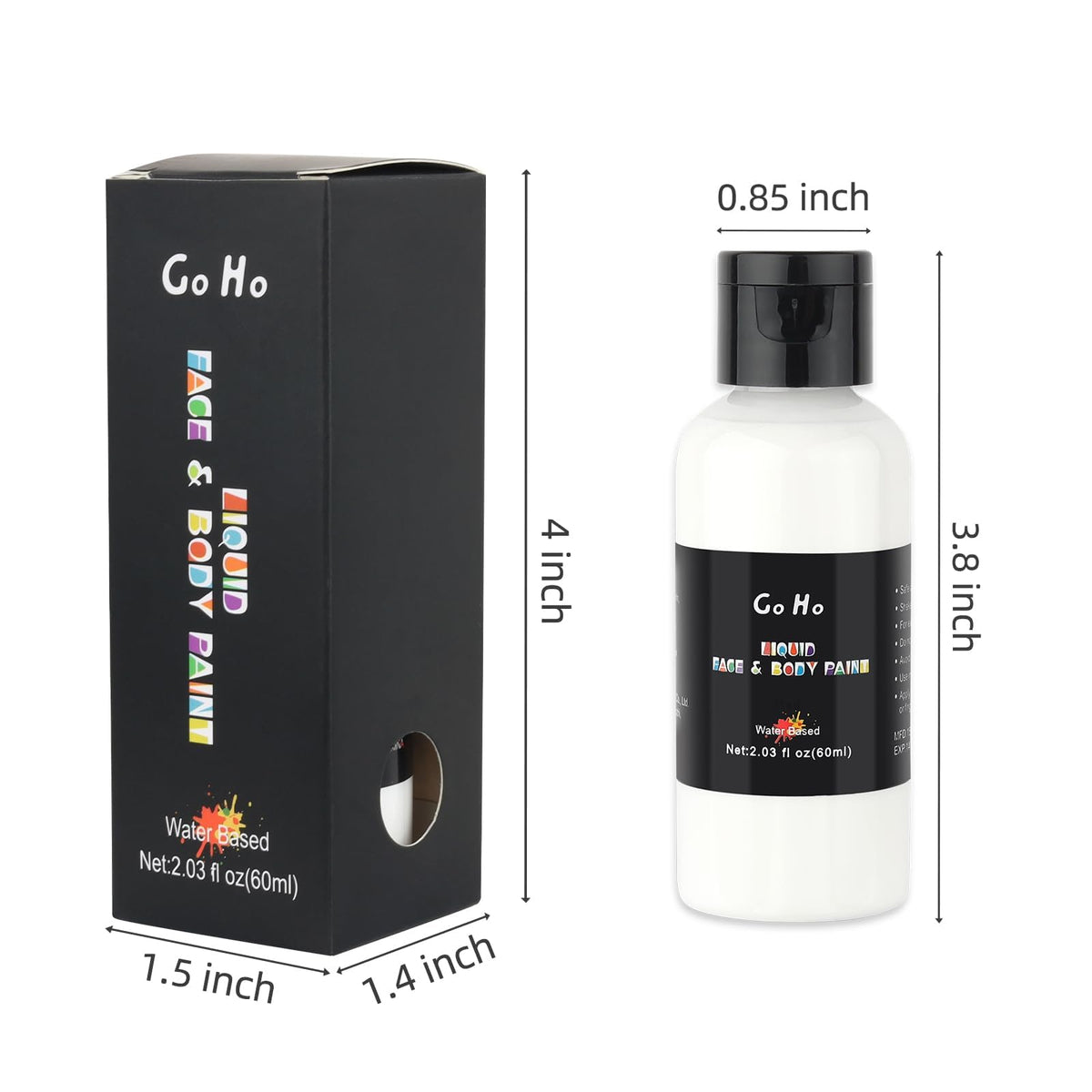 Go Ho Makeup Liquid Red Face Body Paint(2.1 oz),Red Makeup Water Based Face Paint and Body Paint for Special FX, Cosplay, and Halloween Make up