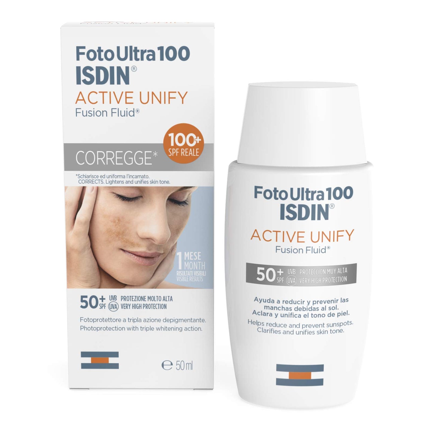 ISDIN Fotoultra Active Unify Fusion Fluid SPF100+ Viso 50 ml