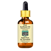 Devprayag Pure Sunflower Oil (Helianthus annuus) with Glass Dropper Natural Therapeutic Grade Cold Pressed 5ml (0.16 oz)