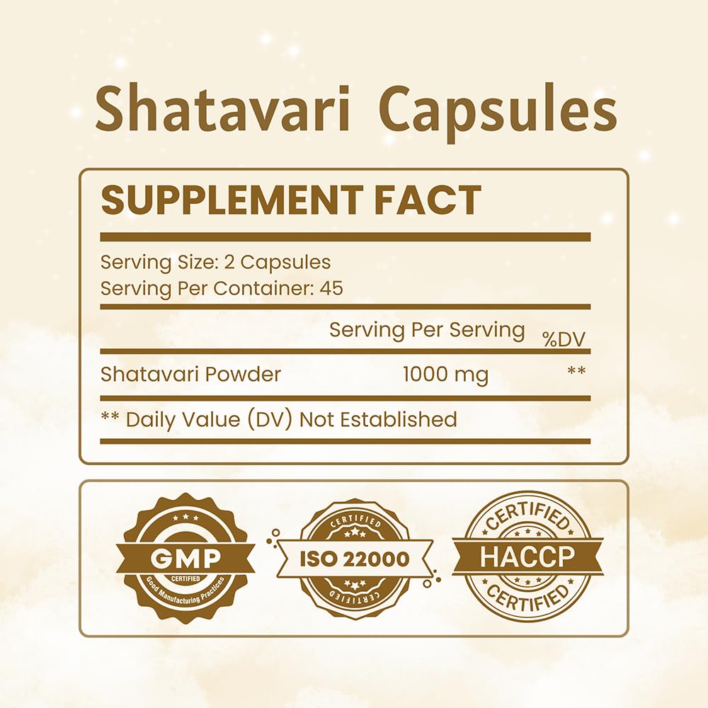 Ireya Ayurveda Shatavari Capsules for Women (90 Capsules) | Shatavari Herbal Supplement | Made with Shatavari Root | Non-GMO, Gluten Free, 1000mg, 90 Vegan Caps