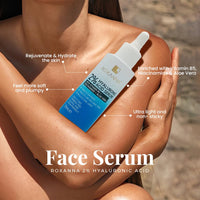 Roxanna 2% Hyaluronic Acid Face Serum 50ml – Hydrating Serum with Vitamin B5, Niacinamide & Aloe Vera – Plumping, Moisturising & Brightening Skincare for Dry, Sensitive & Mature Skin