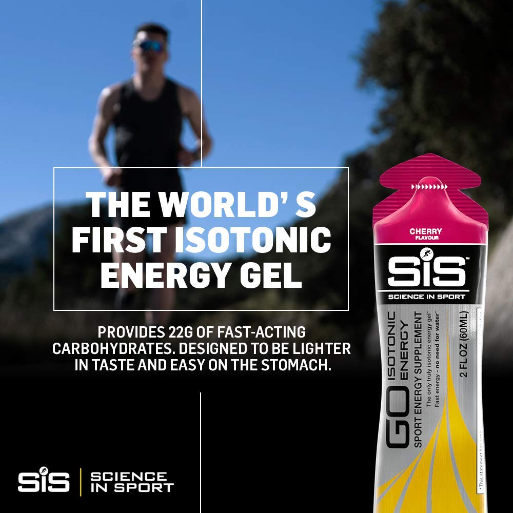 Science in Sport Science In Sport GO Isotonic Energy Gels, Running Gels with 22 g Carbohydrates, Low Sugar, Blackcurrant Flavour, 60 ml Per Serving (6 Pack)