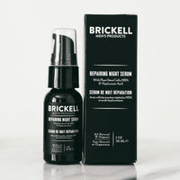 Brickell Men's Products Brickell Men's Anti Aging Repairing Night Serum for Men, Natural and Organic, Vitamin C Face Serum to Repair Damaged Skin Cells, Diminish Wrinkles and Fight Inflammation, 30 ml, Scented