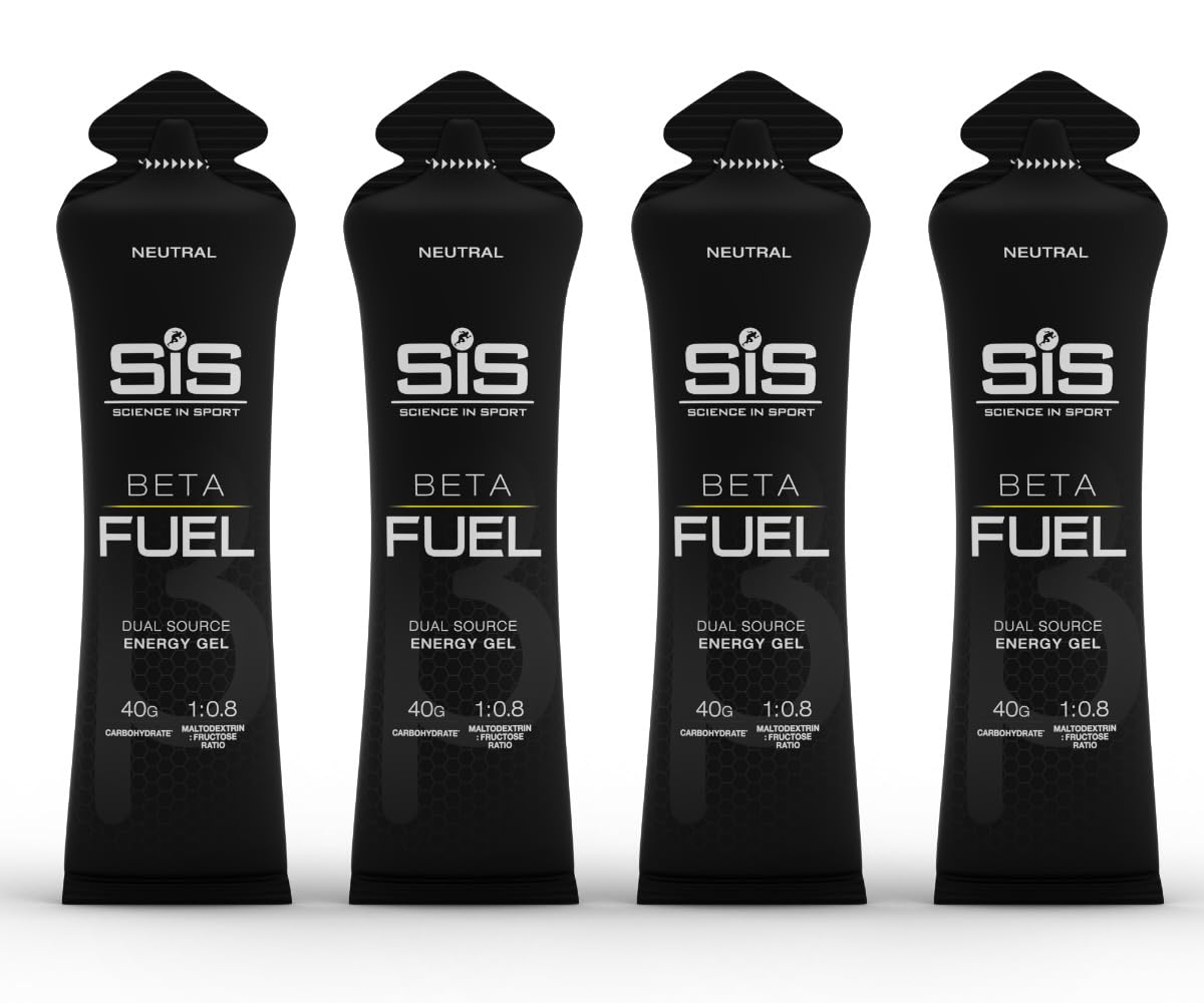 E-TAIL 24/7 SIS Beta Fuel Energy Gels for Cycling Running Triathlon - Dual-Source Carbohydrate Blend - 40 g of Carbs - Gluten-Free - Informed Sport Certified - 4 Pack (4 Pack, Unflavoured)