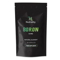 Nutrality Boron 6mg | Menopause Relief, Enhanced Mineral Absorption, Bone Strength, Wound Healing, and Dental Health | Vegan-Friendly | 30 Capsules