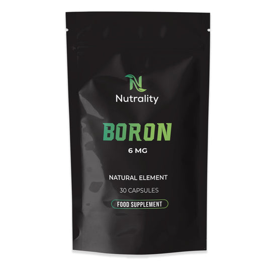 Nutrality Boron 6mg | Menopause Relief, Enhanced Mineral Absorption, Bone Strength, Wound Healing, and Dental Health | Vegan-Friendly | 30 Capsules