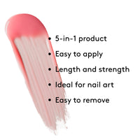 Mylee 5 in 1 Builder Base Strengthening Gel 15ml, UV/LED Nail Polish Coat for Hard Strong Nails Tips & Extensions, For Nail Art Decoration, Decals & Jewels, Professional Manicure Repair (French Rose)