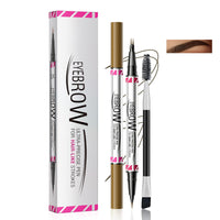 Generic Dual-End Design Microblading Eyebrow Pen with Blush, Natural Brows, Waterproof, Long-Lasting(Black Brown)