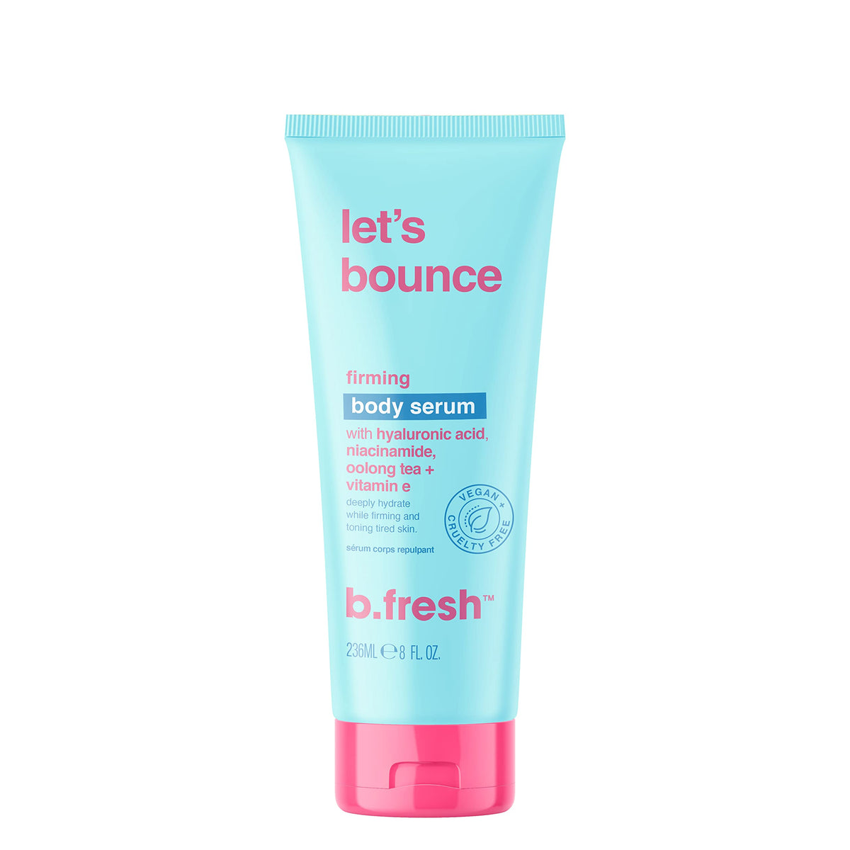 B.Tan b.fresh Daily Moisturizing Body Lotion for Tired Skin | Let's Bounce Firming Body Serum - Plump Up, Firm & Hydrate Tired Skin with Hyaluronic Acid, Niacinamide, Oolong Tea + Vitamin E, 8 Fl Oz