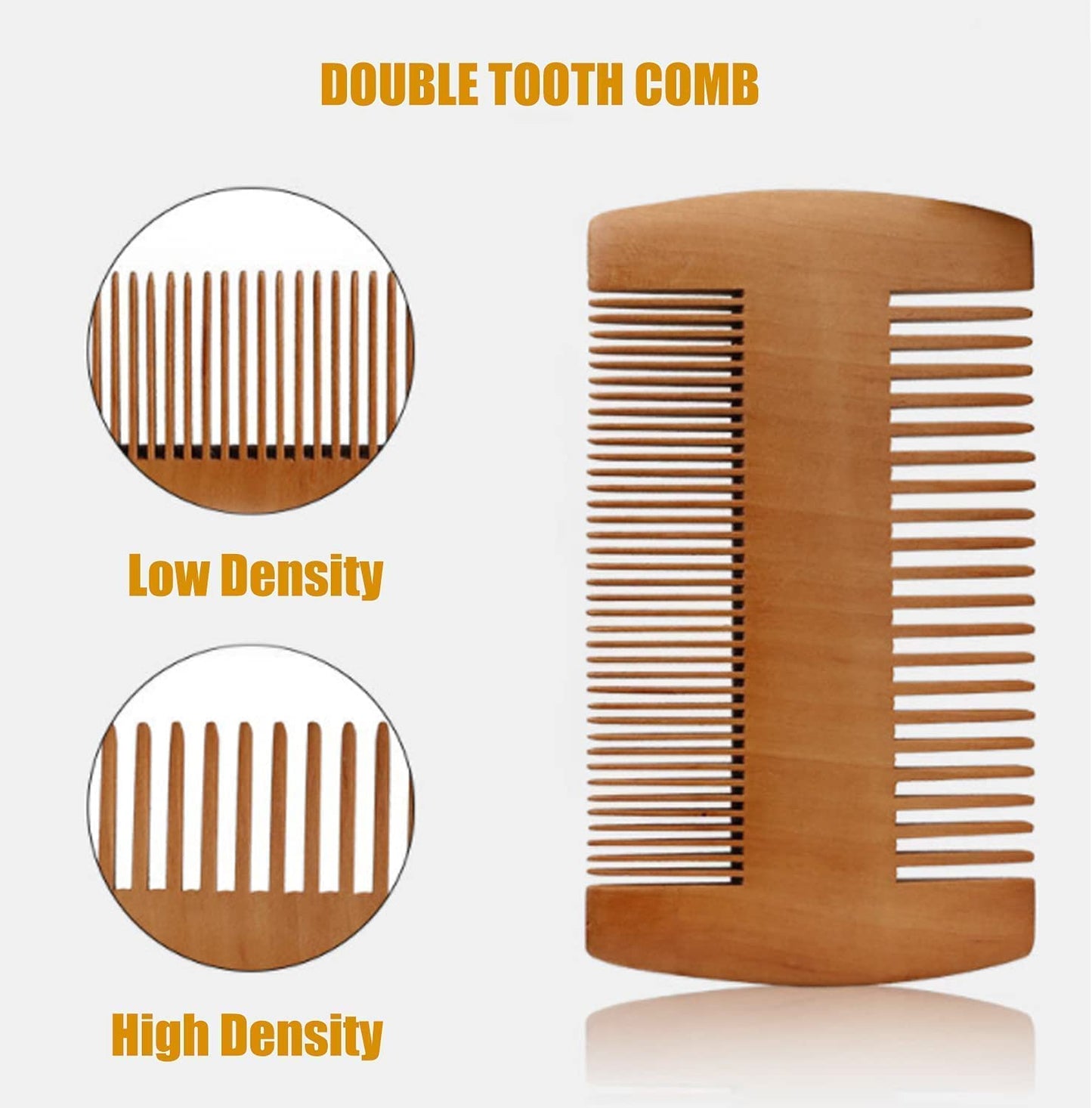 NEESTARTLY Beard Comb Brush Set, Wooden Boar Bristle Beard Brush, Anti Static Moustache Pocket Comb, Portable Hair Comb for Combing Beard Hair, Removing Debris, Massages Face