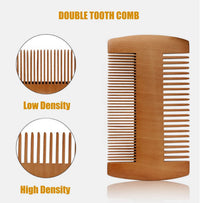 NEESTARTLY Beard Comb Brush Set, Wooden Boar Bristle Beard Brush, Anti Static Moustache Pocket Comb, Portable Hair Comb for Combing Beard Hair, Removing Debris, Massages Face