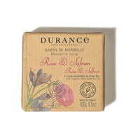 DURANCE Durance Solid Marseille Soap With Organic Rose Essential Oil 100g – Enriched With Olive Oil & Red Rice Extract – Paraben-Free Solid Soap For All Skin Types