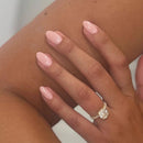 SXVME Light Pink Press-on Nails Short Oval - Simple Acrylic for Daily Wear, Natural Glue on Almond Solid Gel Full Coverage