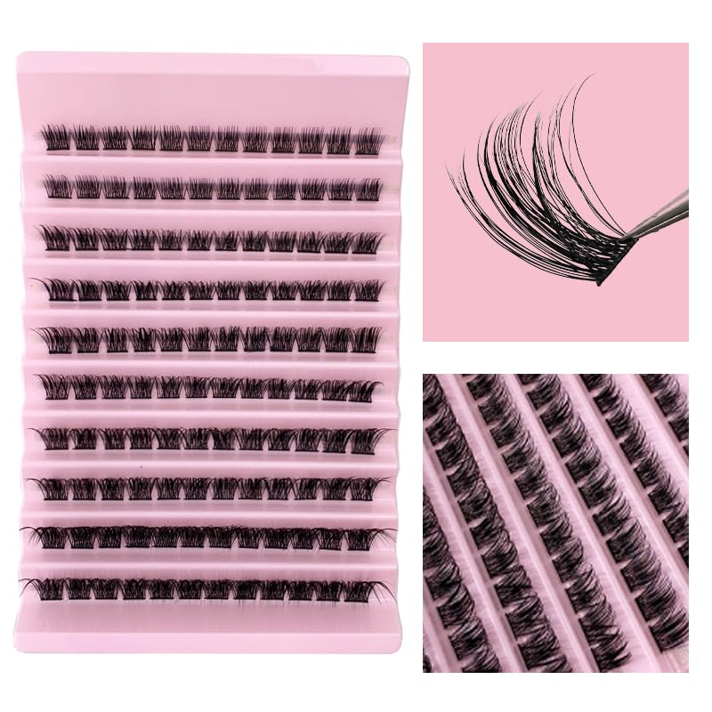 SIISTAS Lash Clusters, 120Pcs DIY Individual Eyelash Extenisons Natural Look D Curl Cluster eyelashes 8-16MM Reusable Individuals DIY at Home (#06)