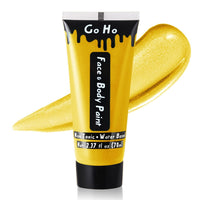 Go Ho Pearl Gold Cream Face Body Paint(2.37oz,70ml),Water Based Gold Makeup Face Painting for Adults Children SFX Cosplay Costumes Festivals Halloween