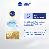 Nivea Sun NIVEA SUN UV Face Invisible Daily Fluid SPF50+ (40ml), Face Sunscreen with Niacinamide, 8H Matte Effect SPF50 Face Moisturiser, Invisible On All Skin Tones