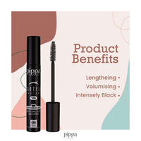 Pippa Of London Pippa of London Nightfall Mascara Black 508 - Clump Free Lengthening and Volume Mascara