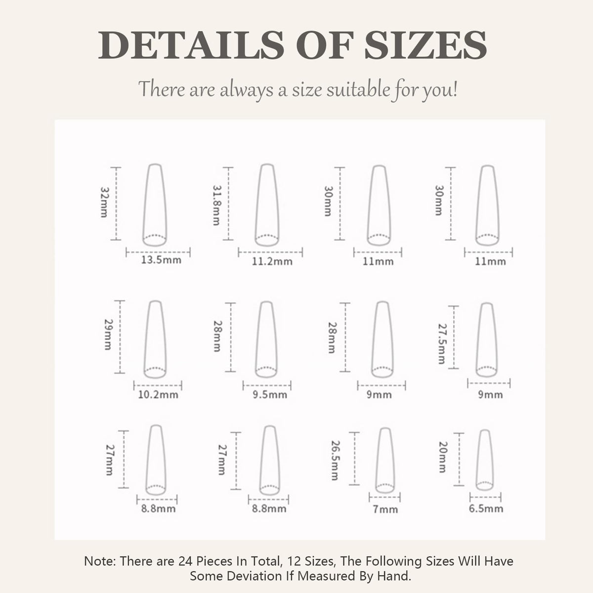 EONFAVE 24pcs French Tip False Nails - Press On Nails Long - French Style Black Edge Heart Stick On Nails With Glue - Long Coffin Shaped Elegant Design Fake Nails
