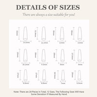 EONFAVE 24pcs French Tip False Nails - Press On Nails Long - French Style Black Edge Heart Stick On Nails With Glue - Long Coffin Shaped Elegant Design Fake Nails