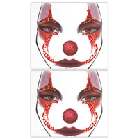 HOWAF 2 PCS Halloween Face Stickers Jewels, Clown Face Tattoos Rhinestone Temporary Tattoos for Clown Costume Halloween Costumes Men Women Kids, A