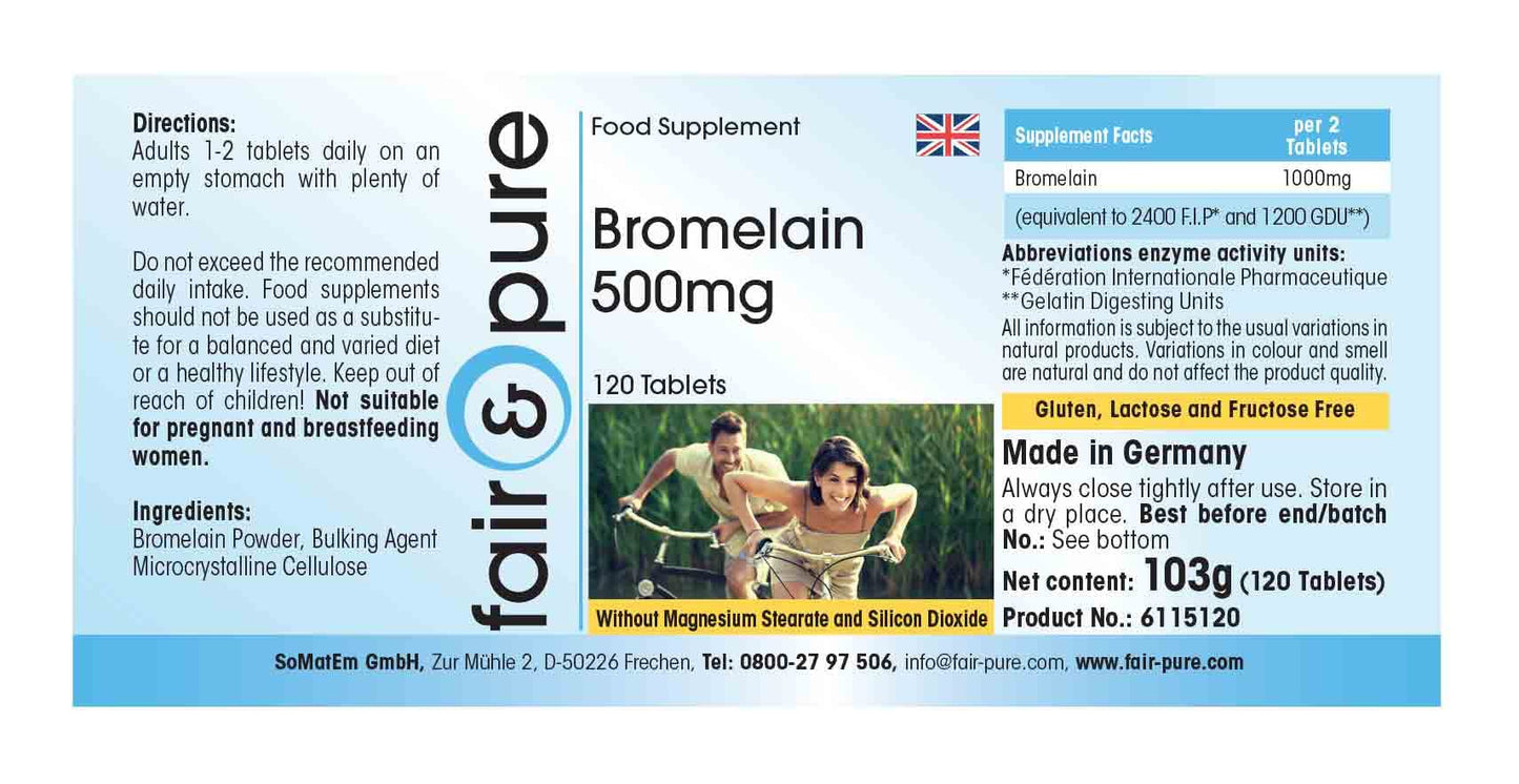 fair & pure Fair & Pure® - Bromelain 500mg - Vegan - 120 Tablets