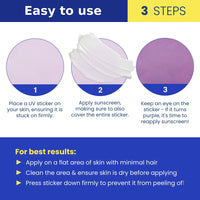 Alevial UV Detection Stickers for Sunscreen Reapply Reminder, Suitable for Kids & Adults, 40 Pack Sticker Patches, Sun Cream Instant Monitoring, Improved Formula