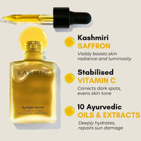 Karmic Skin Brightening Vitamin C Face Serum: With Saffron & Vit. E | Hydrate & Reveal Bright Glowing Skin | Correct Dark Spots | Treat Hyperpigmentation | Organic Facial Oil Skin Care | Women & Men