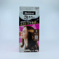 Kao Blaune Bubble Hair Color For Gray Hair - 3 Bright Light Brown (Green Tea Set)